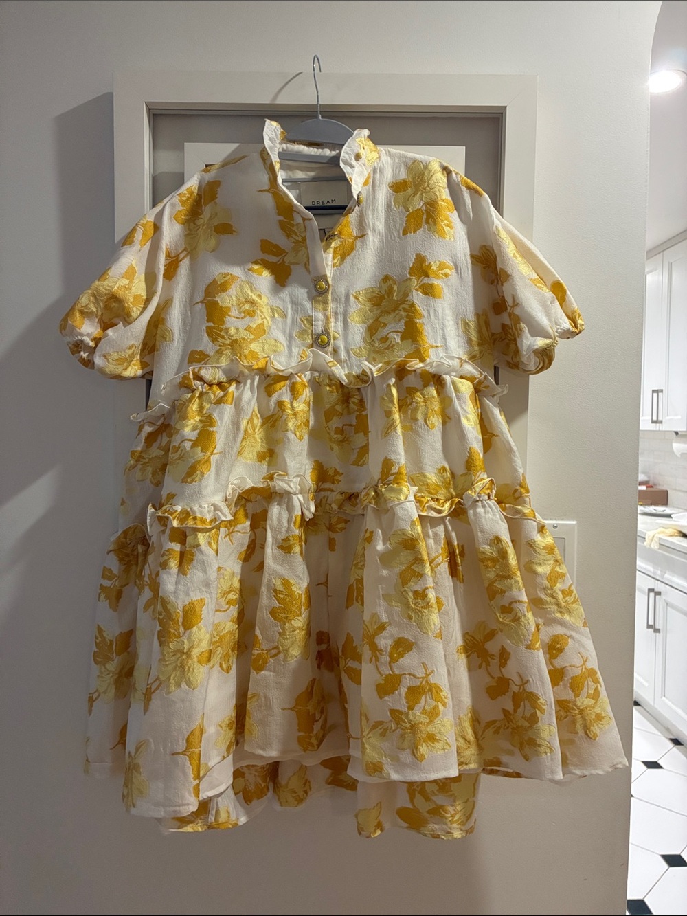 Sister Jane Yellow Floral Ruffle Tiered Dress